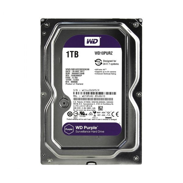 Жёсткий диск для видеонаблюдения Western Digital Purple HDD 1Tb WD10PURZ