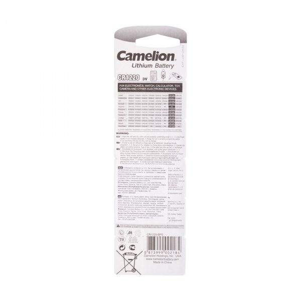 Батарейка CAMELION Lithium CR1220-BP5 5 шт. в блистере — изображение 2