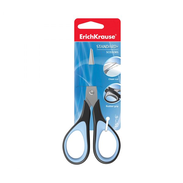 Ножницы ErichKrause® Standard+, 15см (в блистере по 1 шт.)