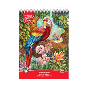 Альбом для рисования на спирали ArtBerry® Попугай, А4, 20 листов, микроперфорация