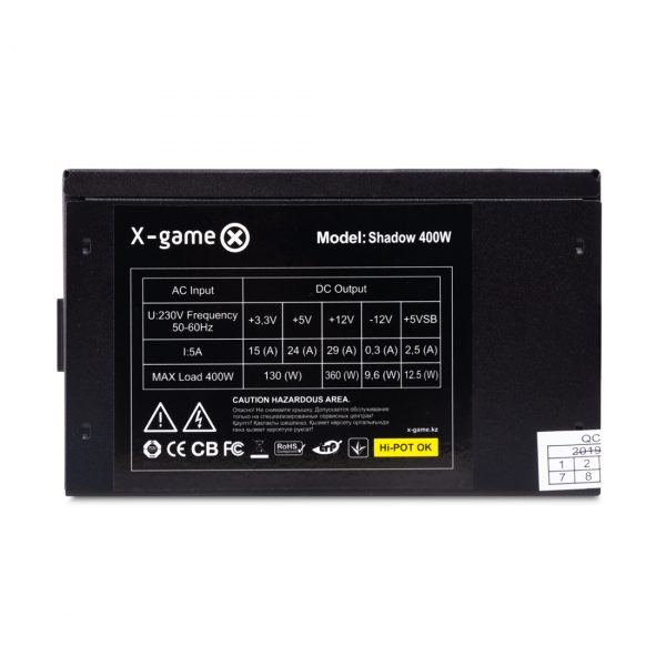 Блок питания X-Game Shadow 400W — изображение 3
