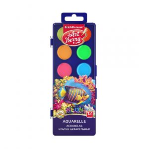 Краски акварельные ArtBerry® Neon с УФ защитой яркости 12 цветов
