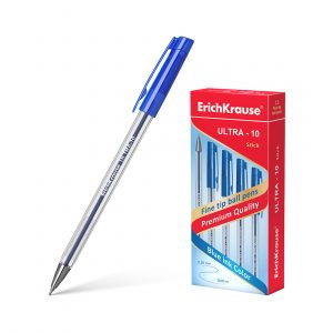 Ручка шариковая ErichKrause® ULTRA-10, цвет чернил синий (в коробке по 12 шт.)