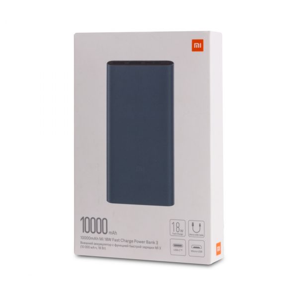 Портативное зарядное устройство Xiaomi Mi Power Bank 10000mAh 3 (2019 Type-C) Чёрный — изображение 3
